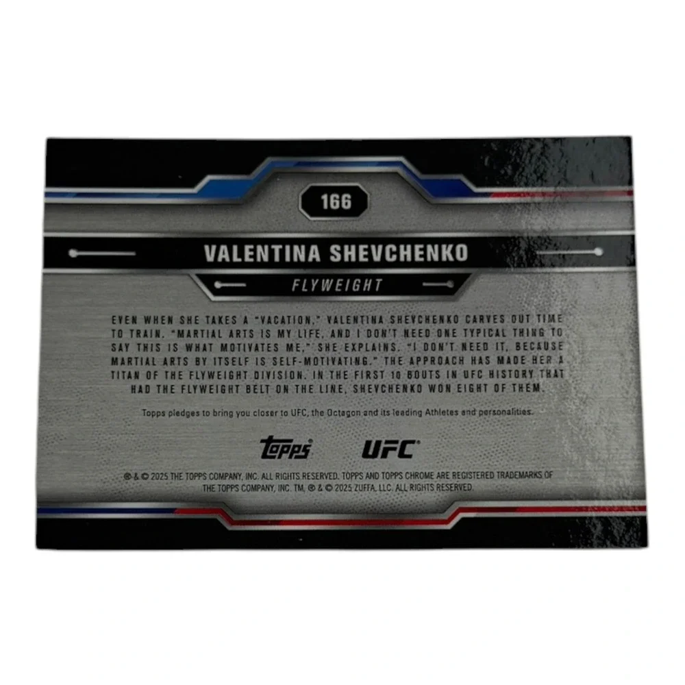 2024 Topps Chrome UFC Valentina Shevchenko Gold Wave Refractor /50 #166 MMA Card